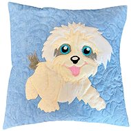 HANDY PETS Patchwork Bichon Blue 42 × 42 cm - Pillowcase