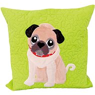 HANDY PETS Patchwork Pug green 42 × 42 cm - Pillowcase