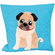 HANDY PETS Patchwork Pug blue 42 × 42 cm - Pillowcase