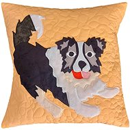 HANDY PETS Patchwork Border collie peach 42 × 42 cm - Pillowcase