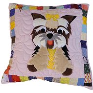 HANDY PETS Patchwork Yorkshire Terrier Pink 44 × 44 cm - Pillowcase
