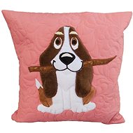 HANDY PETS Patchwork Bassett pink 44 × 44 cm - Pillowcase
