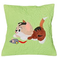 HANDY PETS Patchwork Kitten with mouse 44 × 44 cm - Pillowcase