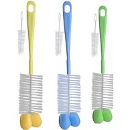 BabyOno Brush for bottles and pacifiers with sponge - Brush for Cleaning Feeding Bottles