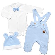 Baby Nellys Cotton set Gentleman 3D, blue/white, size 68 - Clothes Set