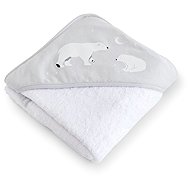 bonjourbébé Baby cotton hooded towel 100 × 100 cm, Polaris Grey - Children's Bath Towel