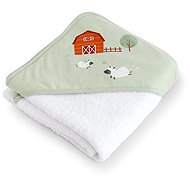 bonjourbébé Baby cotton hooded towel 100 × 100 cm, Funny Farm I. - Children's Bath Towel