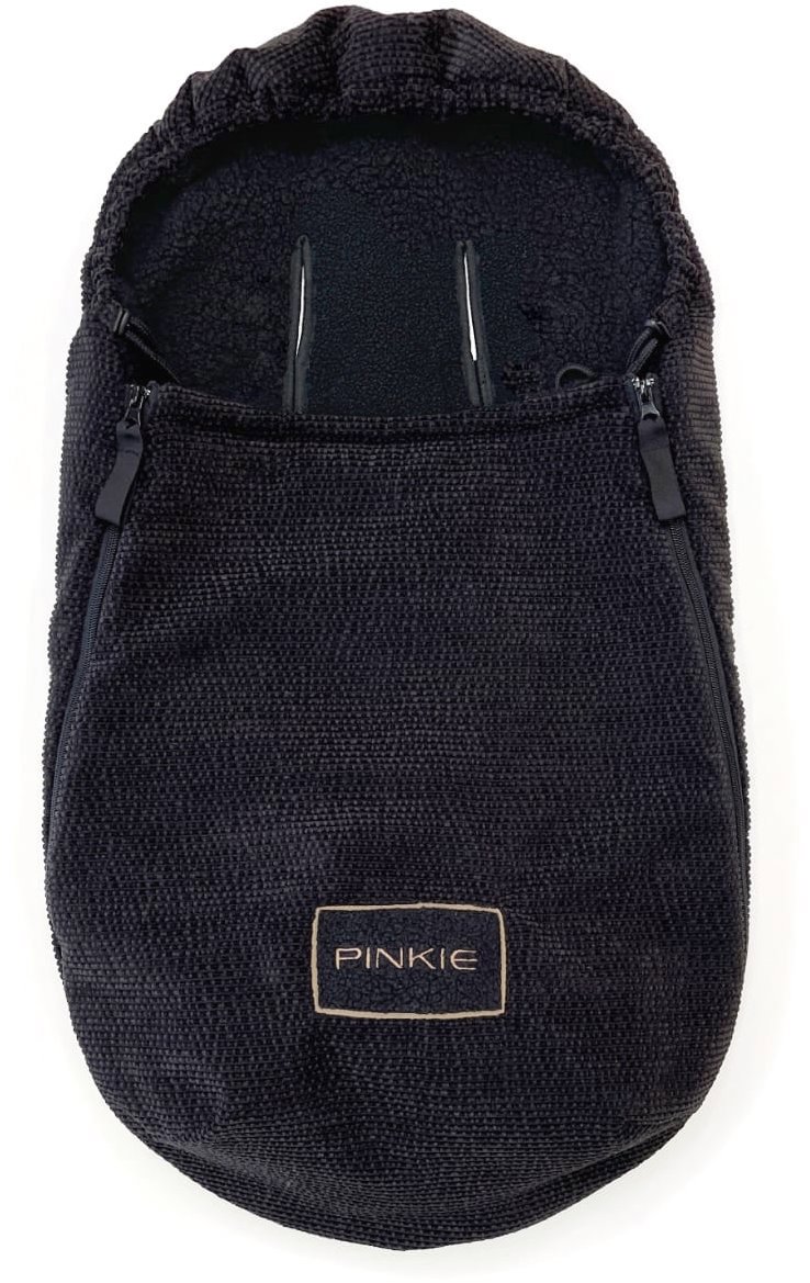Pinkie fusak fur teddy black 0-12 months - Stroller Footmuff