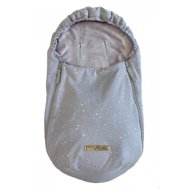 Pinkie fusak shine gold grey 0-12 months longitudinal holes - Stroller Footmuff