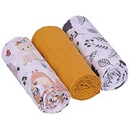 Baby Nellys Lux Muslin Diapers - Boho, Animals 3 pcs - Cloth Nappies
