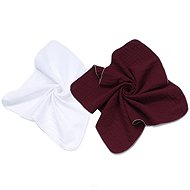 Mamo Tato Lux Muslin Diapers, 2D set white/burgundy - Cloth Nappies