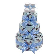 Three-tier diaper cake Slippers blue - Nappy cake
