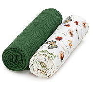 T-TOMI Bio Muslin Diapers Olive meadow - Cloth Nappies