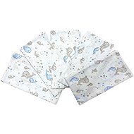 PREM INTERNATIONAL Cloth diaper 70 × 70 cm, blue whale, pack of 5 - Cloth Nappies
