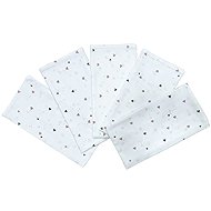 PREM INTERNATIONAL Cloth diaper 70 × 70 cm, purple hearts, pack of 5 - Cloth Nappies