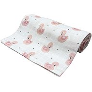 PREM INTERNATIONAL Tetra towel 90 × 100 cm Pink swan, pack of 1 - Cloth Nappies