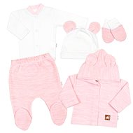 Baby Nellys, Knitted set of clothes for baby, Star 5D - pink, size 62 - Baby Clothing Set