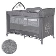 Lorelli Travel cot and playpen 2in1 noemi plus cool grey star - Travel Bed
