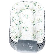 Nesting box Velvet grey/golden leaves - Baby Nest