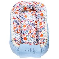 Nesting box Velvet blue/orange flower - Baby Nest