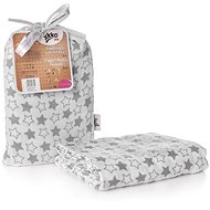 XKKO BMB Bamboo Wrap 120 × 120 - Little Stars Silver - Swaddle Blanket