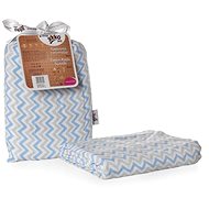 XKKO BMB Bamboo wrap 120 × 120 - Scandinavian Baby Blue Chevron - Swaddle Blanket