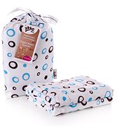 XKKO BMB Bamboo Wrap 120 × 120 - Cyan Bubbles - Swaddle Blanket