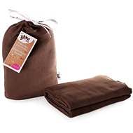 XKKO BMB Bamboo Wrap 120 × 120 - Dark Choco + Stroller Clips - Swaddle Blanket