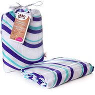 XKKO BMB Bamboo Wrap 120 × 120 - Ocean Blue Waves + Stroller Clips - Swaddle Blanket