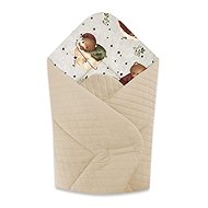 Miminu Reversible wrap cotton/quilted VELVET, Teddy and Moon, beige - Swaddle Blanket