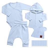 Baby Nellys Ribbed set 4D blue 68/74 - Baby Clothing Set