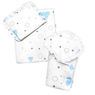 Baby Nellys Luxury 3D doll set - wrap, comforter and pillow, I love - Doll Accessory