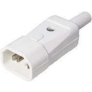 Bachmann IEC320 C14 male power connector, 250 V/10 A, for cable, white (915.271) - Connector