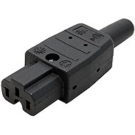 Bachmann IEC320 C15A female power connector, 250 V/10 A, for cable, black (916.170) - Connector
