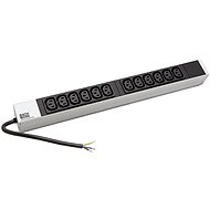 Bachmann 19'' power supply panel 1U, 12 × socket C13, black, 0.2 m without connector (333.830) - Surge Protection Socket Strip