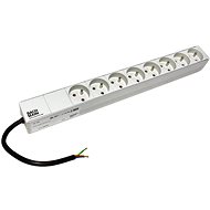 Bachmann 19'' power panel 1U, 8 × socket CZ, 0.2 m without connector, grey - Surge Protection Socket Strip