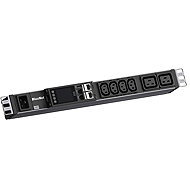 BACHMANN 19" BN ESSENTIAL 1U Power Panel, 4 × C13, 2 × C19, Metered / Phase, C20 Input (BM0024221) - Surge Protection Socket Strip