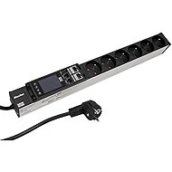 BACHMANN 19" Power Distribution Unit BN ESSENTIAL, 6× CZ Sockets, Measurement/Phase, 2m CEE7/7 Cable - Surge Protection Socket Strip