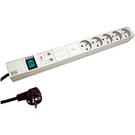 Bachmann 19'' power supply panel 1U, 5 × socket CZ, overcurrent. protection, filter, switch, grey, 2 - Surge Protection Socket Strip