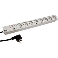 Bachmann 19'' power panel 1U, 8 × socket CZ, surge protection, grey, 2 m - Surge Protection Socket Strip