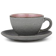 Bitz Cup and saucer Grey/Light Pink - Mug