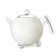 Teapot Bella Ronde, white, chrome handle - Tea Kettle