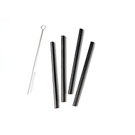 Zone Denmark Cocktail straws Rocks 15cm Black (4pcs) - Straw