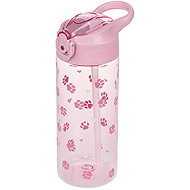 BAAGL Tritan Trinkflasche mit Strohhalm Pfoten 500 ml - Trinkflasche