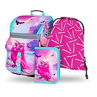 BAAGL 3 SET Zippy Owl: briefcase, pencil case, bag - School Set
