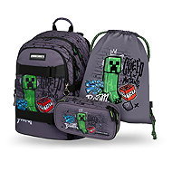 BAAGL SET 3 Skate Minecraft TNT: Rucksack, Koffer, Tasche - Schulset