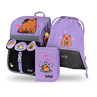 BAAGL SET 3 Zippy Kapybara: Aktentasche, Federmäppchen, Tasche - Schulset