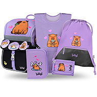 BAAGL SET 5 Zippy Kapybara: briefcase, pencil case, bag, apron, wallet - School Set