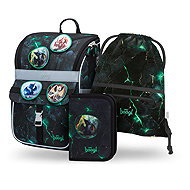 BAAGL SET 3 Zippy Dragons: briefcase, pencil case, bag - School Set