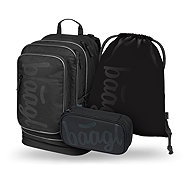 BAAGL SET 3 Cubic Uni black: backpack, pencil case, bag - School Set